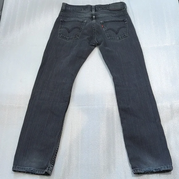 Levi's 511 Black Distressed Denim Jeans Boys Size 27x27 - Picture 2 of 14